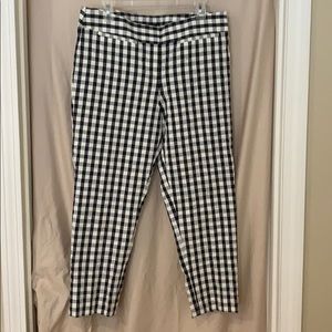 loft white and black plaid pants